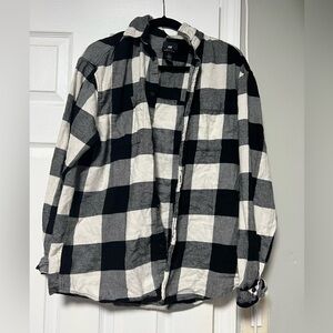 Black and White Flannel Shirt